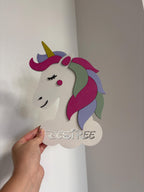 Lampada LED Personalizzata in Legno - Luce Notturna Sagomata con Nome - Giraffa, Elefante, Unicorno o Minnie - Regalo Nascita e Compleanno