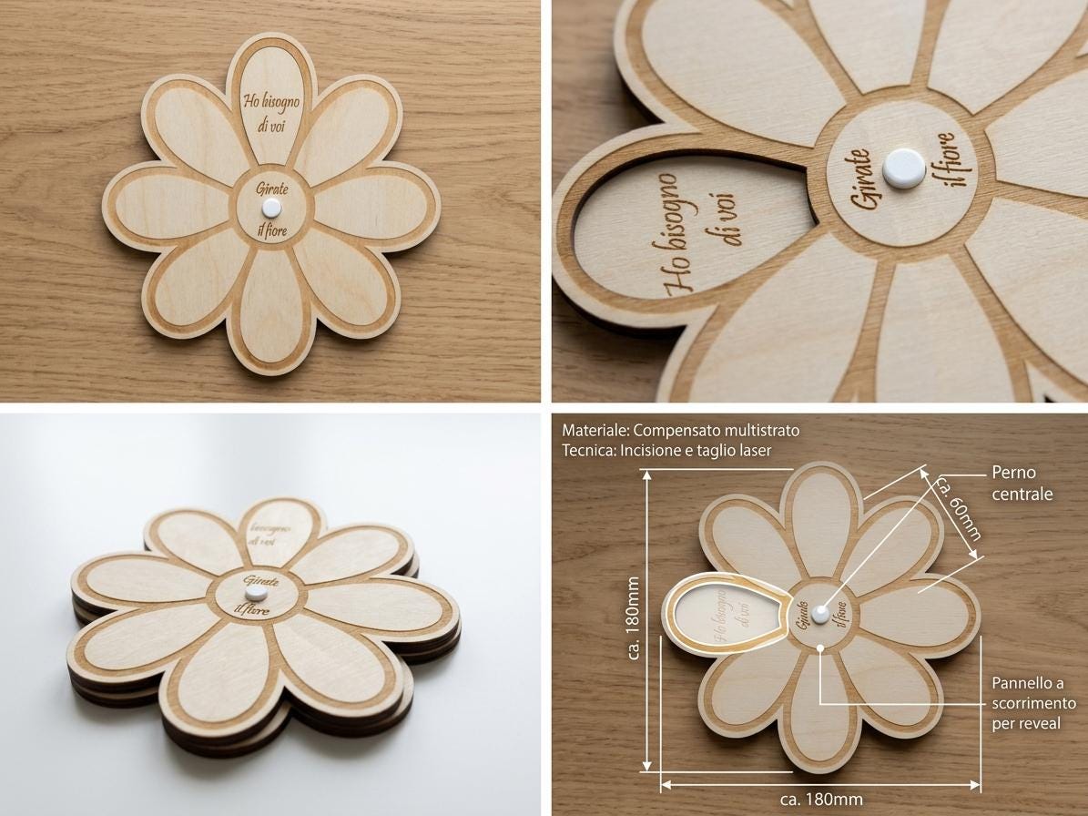 Proposta Madrina e Padrino in Legno Personalizzata - Annuncio Battesimo "Ho una notizia speciale" - Idea Regalo Artigianale