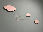 Lampada Nome Personalizzato in Legno con LED - Luce Notturna Nuvole per Cameretta - Decorazione Parete Artigianale - Regalo Nascita Unico