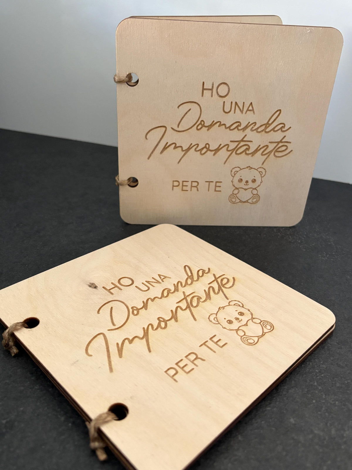 Proposta Madrina e Padrino in Legno Personalizzata - Annuncio Battesimo "Ho una notizia speciale" - Idea Regalo Artigianale