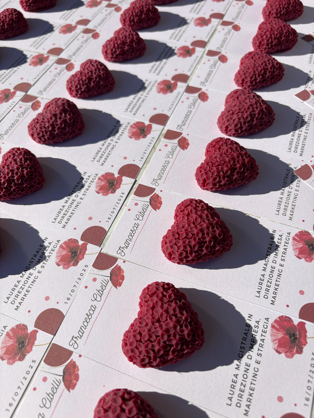 Segnaposto Candela Profumata Personalizzabile - Bomboniera Prima Comunione, Matrimonio, Battesimo - Cera di Soia Margherita Rosa Cuore