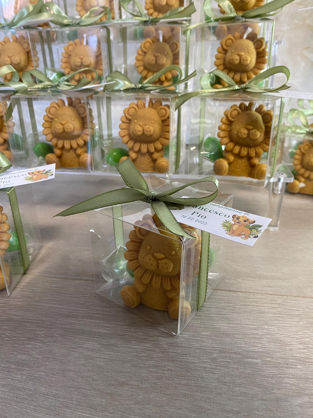 Bomboniera bimbo -  Primo Compleanno e Battesimo - Candela Artigianale Profumata con Scatola e Nastro