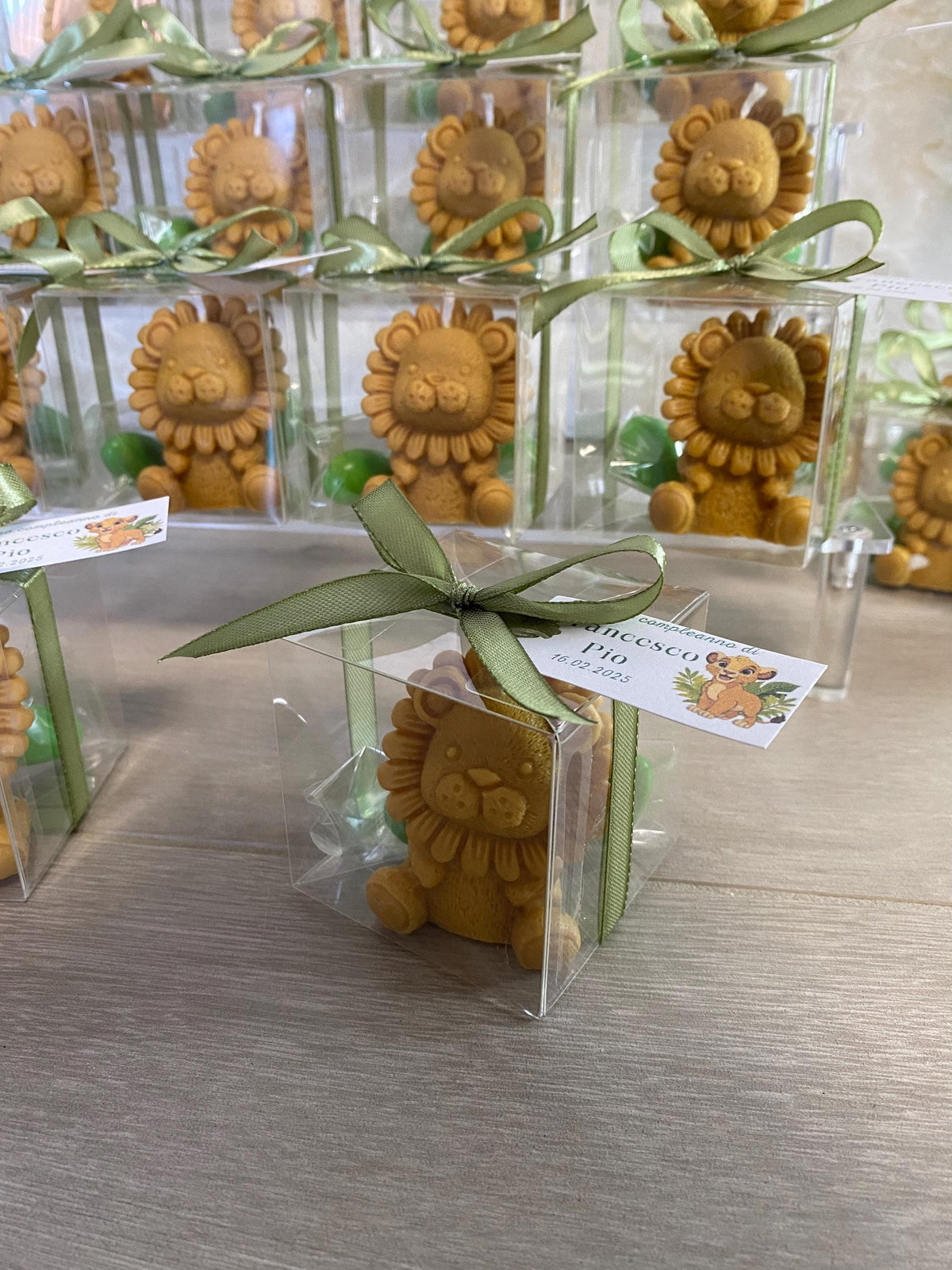 Bomboniera bimbo -  Primo Compleanno e Battesimo - Candela Artigianale Profumata con Scatola e Nastro